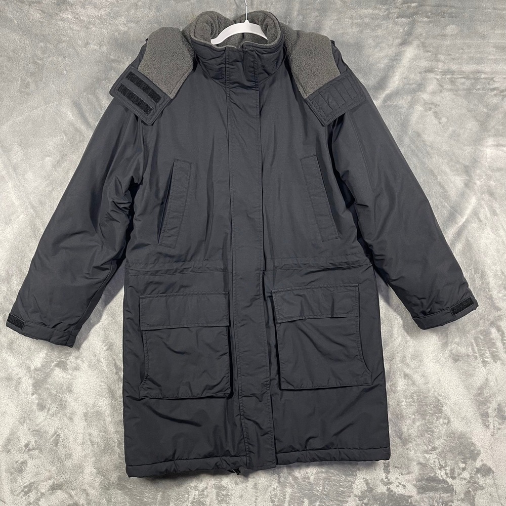 Lands End Insulated Parka Coat Women's Small Black Fleece Lined Winter‎ Jacket